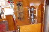 1936 Airstream Clipper trailer with Ornate polished top casting on wood stove